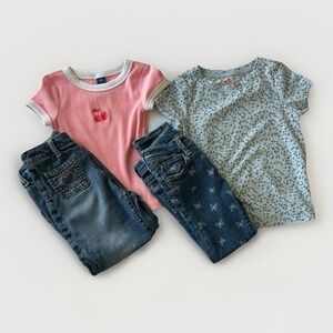Girls 5T Clothing Bundle Old Navy Cat & Jack Shirts Jeans Outfit Set 4pc
